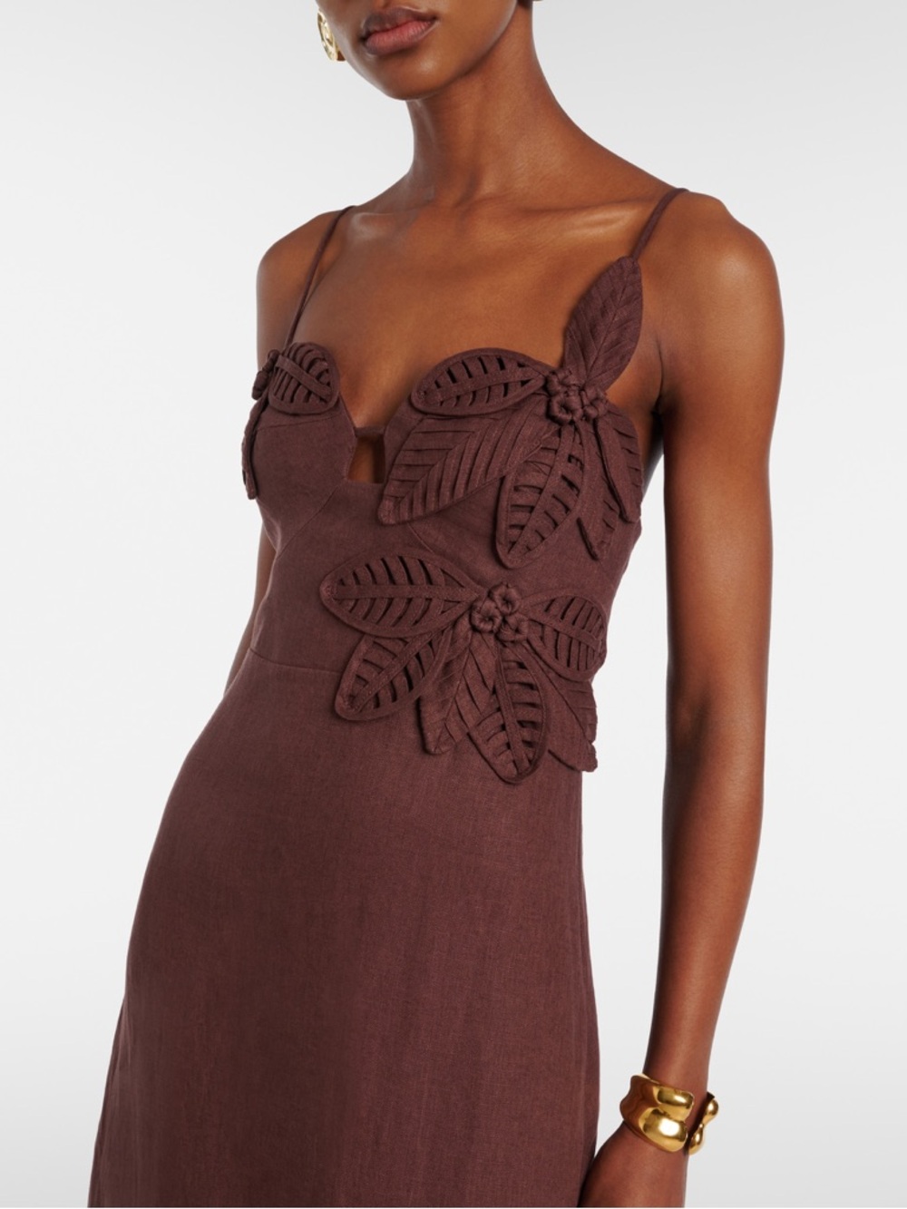 Farm Rio Appliqué linen midi dress - Picture 5 of 9